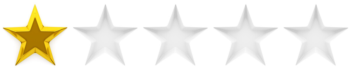 Wall Mural - Zero to five star review or rating - 3d rendering