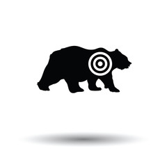 Poster - Bear silhouette with target  icon