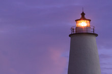 Ocracoke Light Shining At Dawn - North Carolina Outer Banks