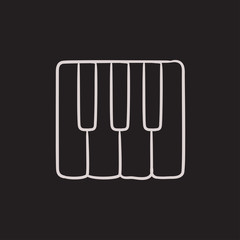 Poster - Piano keys sketch icon.