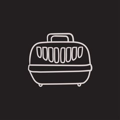 Poster - Pet carrier box sketch icon.