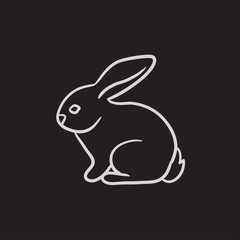 Sticker - Rabbit sketch icon.