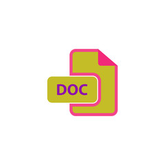 Fototapete - DOC Icon Vector