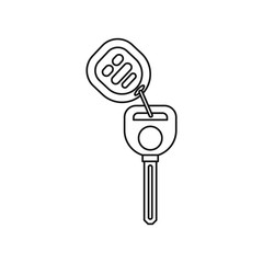 Poster - Car alarm and key icon in outline style isolated on white background vector illustration