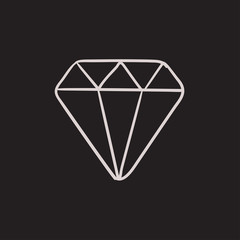 Poster - Diamond sketch icon.