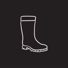 Sticker - High boot sketch icon.