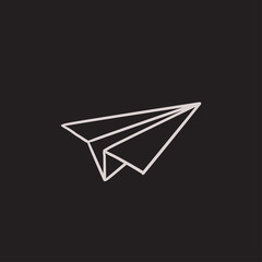 Wall Mural - Paper airplane sketch icon.