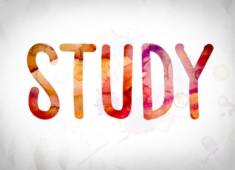 Wall Mural - Study Concept Watercolor Word Art