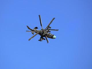 Combat helicopter in flight