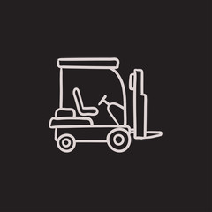 Wall Mural - Forklift sketch icon.