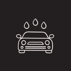 Poster - Car wash sketch icon.