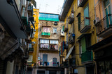 Fototapeta Uliczki - Street view of old town in Naples city, italy Europe