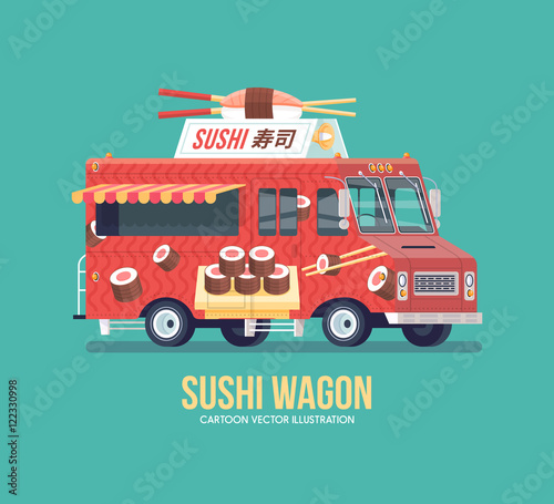 Colorful Vector Japanese Sushi Truck Street Cuisine Traditional Cuisine Food Truck Modern Flat Illustration Stock Vector Adobe Stock Colorful Vector Japanese Sushi Truck Street Cuisine Traditional Cuisine Food Truck Modern Flat Illustration Stock Vector Adobe Stock