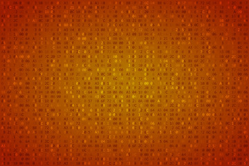 Leinwandbilder - Abstract digital background. Machine code. Hexadecimal code. Random digits and letters colored illustration.