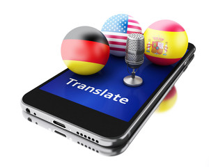 Poster - 3d Translate foreign languages on smartphone.