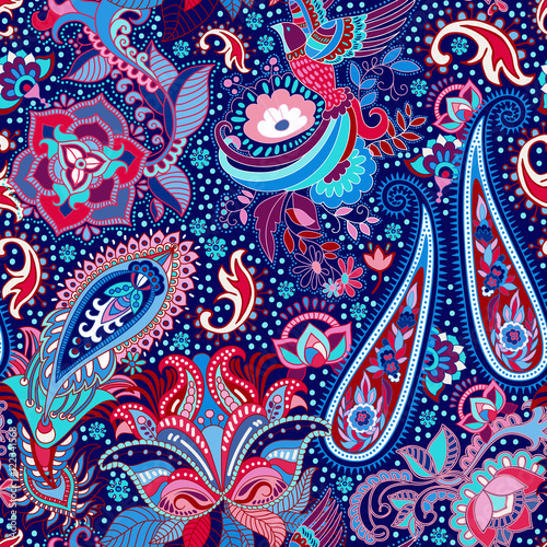 Cotton fabric Bunte indische nahtlose Muster