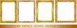 gold frame, Vector set of gold decorative horizontal floral elements, corners, borders, frame