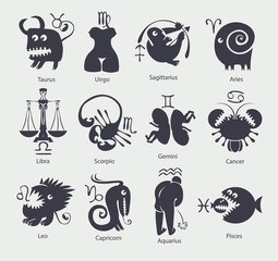 Poster - funny and scary signs of the zodiac