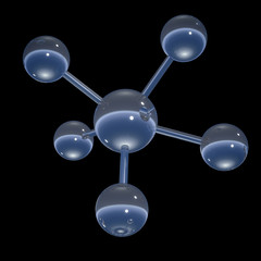 Poster - Abstract molecule - 3D illustration