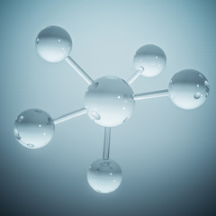 Poster - Abstract molecule - 3D illustration