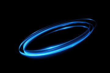 Wall Mural - Glow swirl light effect. Circular lens flare. Abstract rotational lines. Power energy element. Space for message.