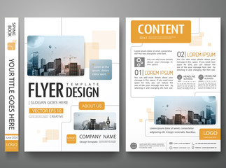 Wall Mural - Brochure design template vector.Flyers report business magazine poster layout portfolio template.Abstract square in cover book portfolio presentation poster design.City design on A4 brochure layout.