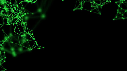 Poster - Plexus fantasy abstract technology and engineering background. 3D rendering