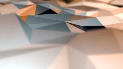 Poster - 3D low poly shapes surface. 3D rendering