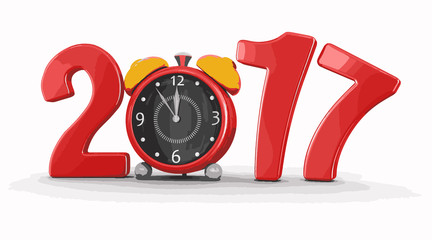 Poster - Clock 2017. Image with clipping path
