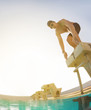 © torwaiphoto - swimmer swimming competition pool.starting block in a swimming p