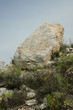 Gigantic rock in the middle of a hiking path on the coast of Croatian Adriatic Sea