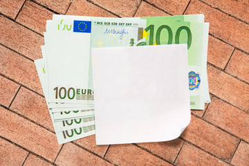 Wall Mural - Euro banknotes and blank paper