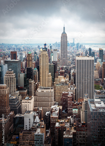 Plakat Widok z lotu ptaka midtown Manhattan Nowego Jorku