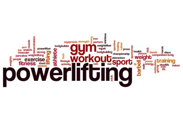 Sticker - Powerlifting word cloud