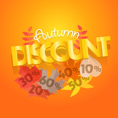 Poster - Autumn sale advirtising banner. Shopping special offer template.