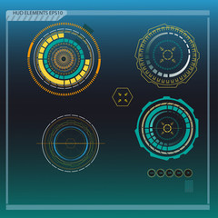 Poster - Hud elements, forex graph.Vector illustration.Head-up display elements for the web.