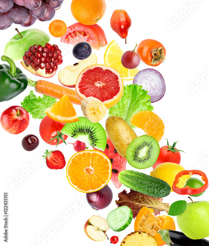Naklejka nad blat kuchenny Fruits and vegetables