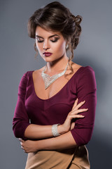 Wall Mural - Gorgeous woman is wearing beautiful jewellery