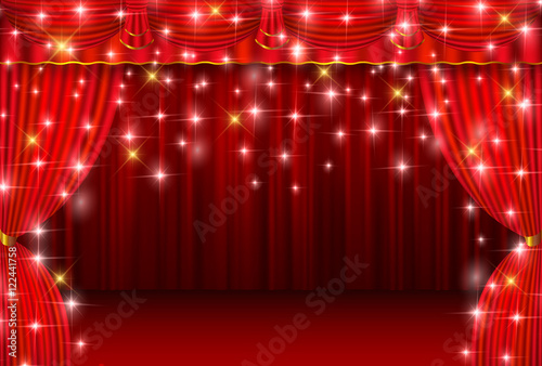 幕 舞台 カーテン 背景 Stock ベクター Adobe Stock