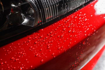 Wall Mural - Car detailing series : Wet red car