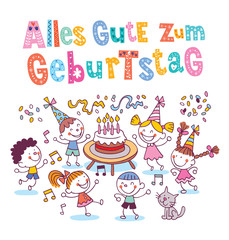 Naklejka na meble Alles Gute zum Geburtstag Deutsch German Happy birthday kids greeting card