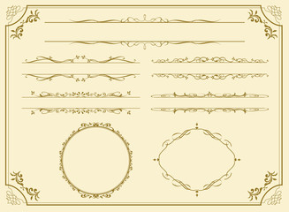 Wall Mural - decorative gold frame set Vector
