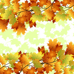 Wall Mural - pattern with yellow and red leaves