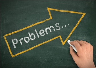 Wall Mural - problems chalkboard write concept 3d illustration