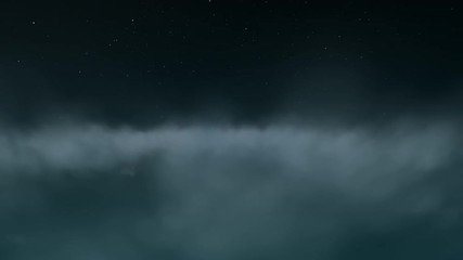 Wall Mural - a 20 second loop of simulated flight through clouds.