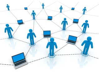 people worldwide computer connection concept 3d illustration