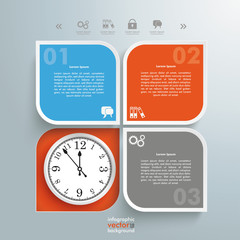Wall Mural - round squares 4 options hole bulb clock