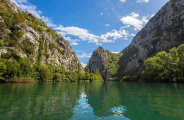 View of Cetina river around Omis (Almissa) city, Dalmatia, Croatia/ canyons/river/green/mountains