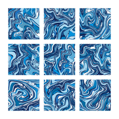 Marble tiles with blue water pattern