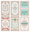 © Extezy - Vintage set retro cards. Template greeting card wedding invitation. Line calligraphic frames